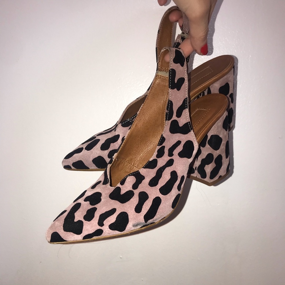 TopShop cheetah print sling back heels